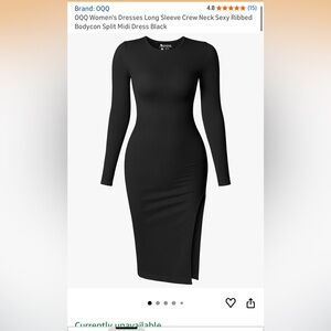 QQQ Black Long Sleeve Dress